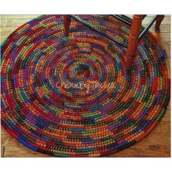 Vintage Coiled Rug Pattern No Sew Meditation Mat PDF Instant Digital Download Navajo Jute Braided Style Rug Home Decor 38" Round ChickieByTheSea