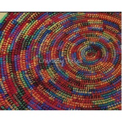 Vintage Coiled Rug Pattern No Sew Meditation Mat PDF Instant Digital Download Navajo Jute Braided Style Rug Home Decor 38" Round ChickieByTheSea