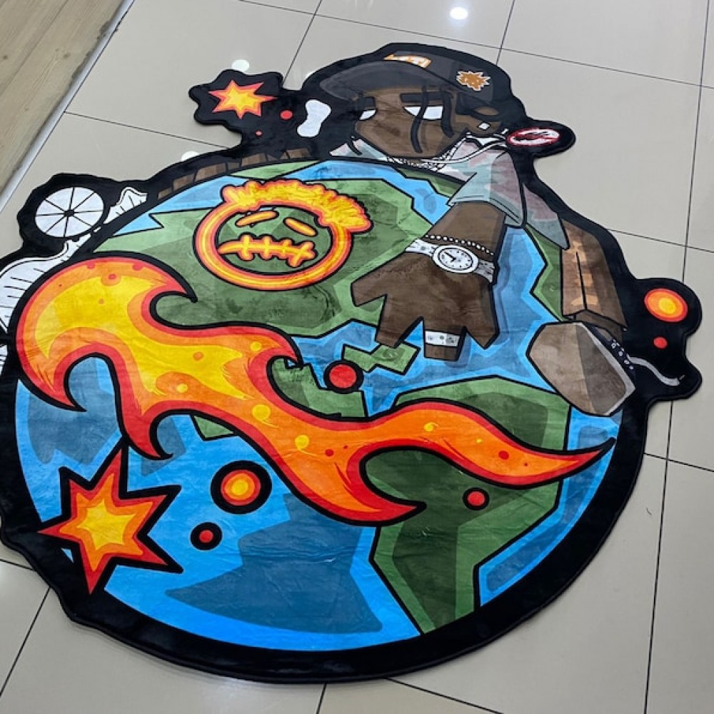 Travis Scott, Cactus Jack, Astroworld, Washable, Area Runner Rugs, Living Room Carpet, Album Covers, t scott murakami rug, custom rug LOSANGELESRUG
