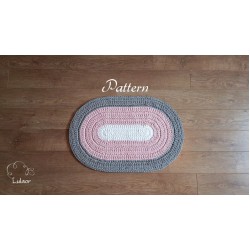 Pattern for oval rug, size of rug 33x21.6", small rug, crochet rug pattern, easy pattern, t-shirt yarn rug pattern, fast and easy pattern Lulaorcrochet  
