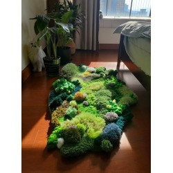 Handmade Latch Hook Rugs,Green Moss Rug, Custom Rugs,Art Rugs,Soft Rug Moss Abstract Rug,Meadows Rug,Tundra Rugs FangCraftsStudio