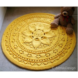 Floral Lace Rug Knitting Pattern 251 AlenasDesign